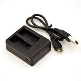 Original 1050mah chargerable Battery 2Pcs+Dual Charger For EKEN and SJCAM